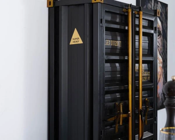 Rangement Bar Style Container à Doubles Portes Noir "Crazy" – Image 8