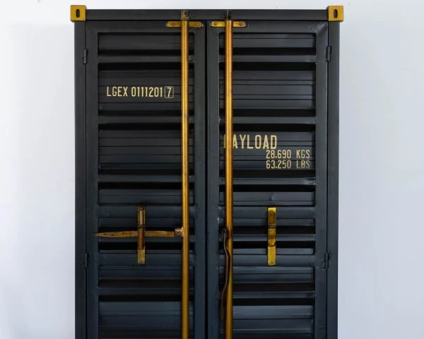 Rangement Bar Style Container à Doubles Portes Noir "Crazy" – Image 4