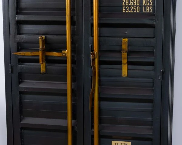 Rangement Bar Style Container à Doubles Portes Noir "Crazy" – Image 5