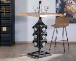 Table De Bar Originale Esprit Récup Avec Pied Base Feu Tricolore "Crazy"