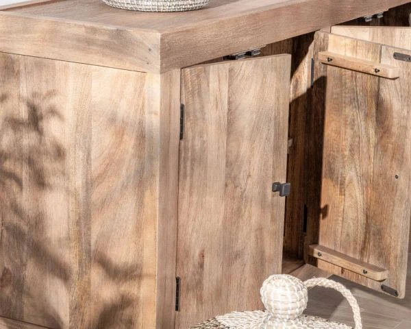 Enfilade En Manguier Massif 200cm Finition Sablée 6 Portes "Maestro" – Image 7