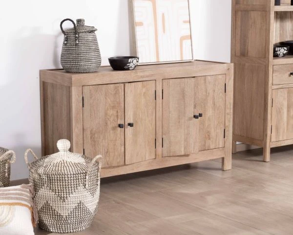 Bahut 4 Portes En Manguier Massif 130cm "Maestro" – Image 3