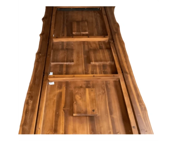 Table En Bois Massif Recyclé Et Pieds étoile En Métal Noir 200 Cm "Valley" – Image 3