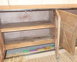 Meuble TV Plasma Metal Et Bois Cm "Manhattan"