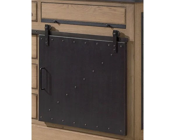 Grand Buffet Industriel En Chêne Massif Et Métal Noir "San Francisco" – Image 5