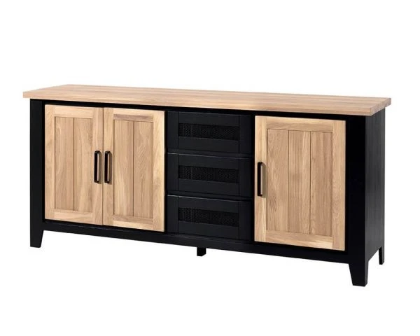 Grande Enfilade Bicolore Style Loft Bois Massif Et Métal « Ashland » – Image 8