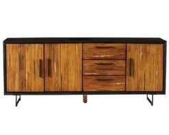 Buffet De Salle à Manger En Bois Recyclé Teck Et Métal 200 Cm "Ilowa"