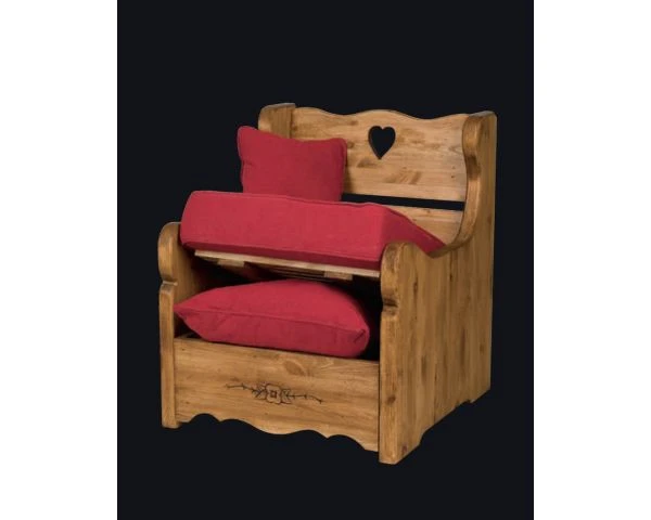 Fauteuil De Style Rustique En Pin Massif Et Tissu Au Choix "Alaska" – Image 6