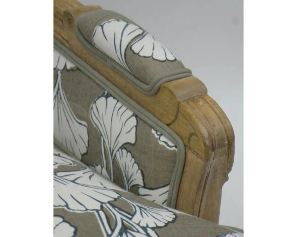 Fauteuil Bergère Imprimé Ginko Taupe Et Crème "Sofia" Ultra Confort – Image 7