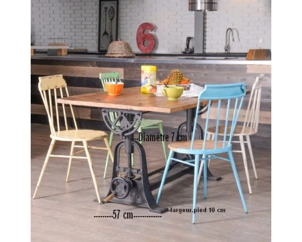 Table Réglable Pieds Industriels En 150 Cm "Manivelle" – Image 8