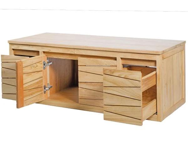 Meuble Sous Vasque Suspendu En Teck 120 Cm "Moho" – Image 3