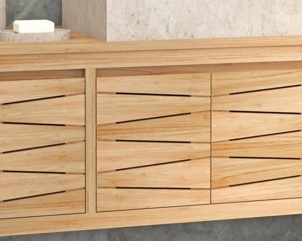 Meuble Sous Vasque Suspendu En Teck 120 Cm "Moho" – Image 4