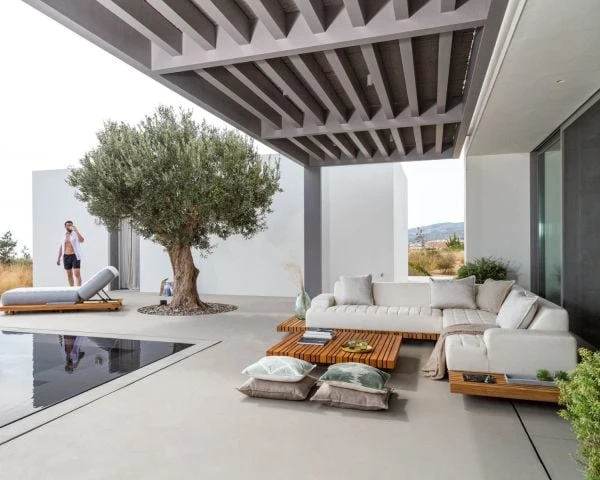 Canapé D'extérieur Avec Retour Gauche Tissu Sunbrella écru " Lombok" – Image 3