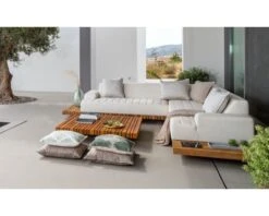 Canapé D'extérieur Avec Retour Gauche Tissu Sunbrella écru " Lombok"