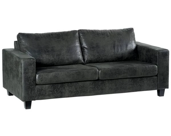 Canapé Droit 3 Places "Thomson" Tissu Microfibre Gris Foncé – Image 3