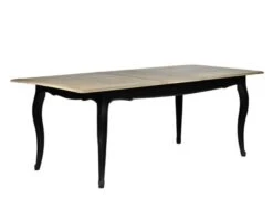 Table Ă Manger Extensible Noire Et Bois Naturel "Legacy" Style Shabby