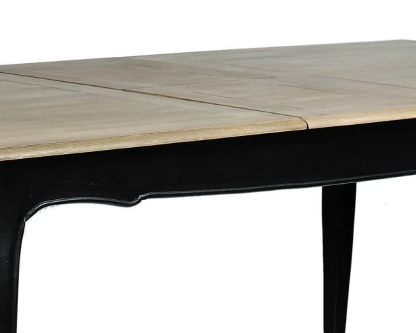 Table à Manger Extensible Noire Et Bois Naturel "Legacy" Style Shabby – Image 9