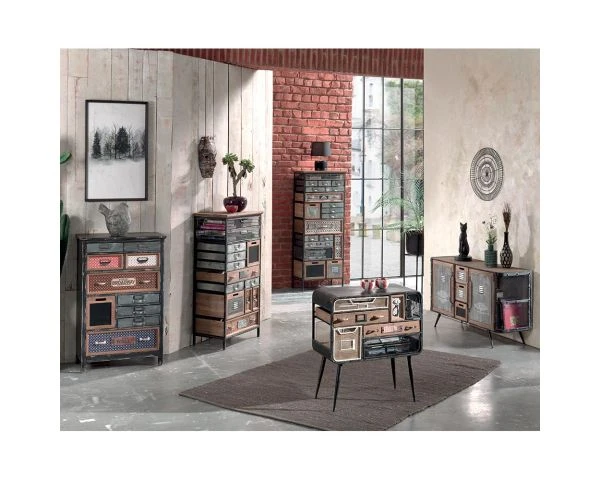 Armoire Industrielle Décorative "Mélimélo Indus" 146cm – Image 2
