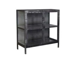 Buffet 2 Portes Vitrées Style Industriel En Métal "Black Cook"