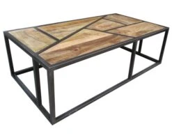 Table Basse Industrielle Rectangulaire 130 Cm "Caractère"