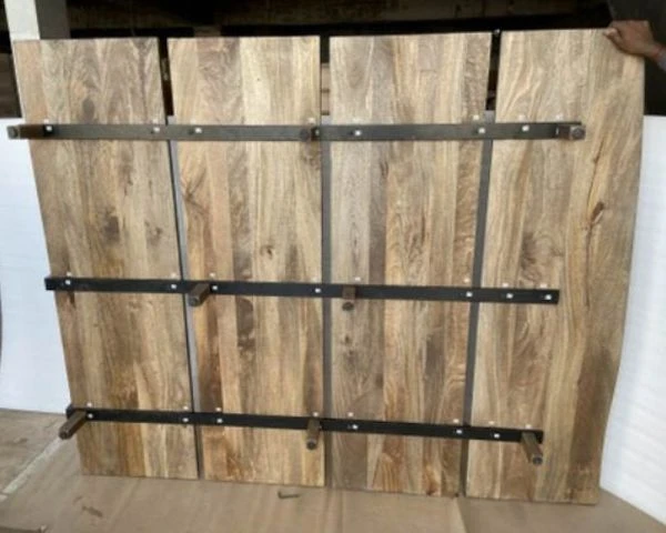 Lit Style Asiatique En Bois Exotique Et Métal "Pop Vintage" – Image 3