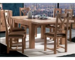 Table De Repas CarrĂ©e En ChĂȘne Massif HuilĂ© "Lodge Casita" 140x140 Cm