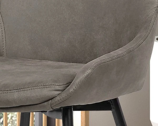 Lot De 2 Chaises Contemporaines En Tissu Microfibre Gris "Malo" – Image 6