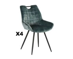 Lot De 4 Chaises De Salle à Manger Bleues Et Noires Casita "Dina"