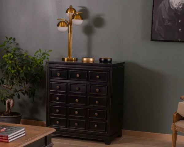Commode Classique Noire En Manguier Et Finition Vieillie "Legacy" – Image 2