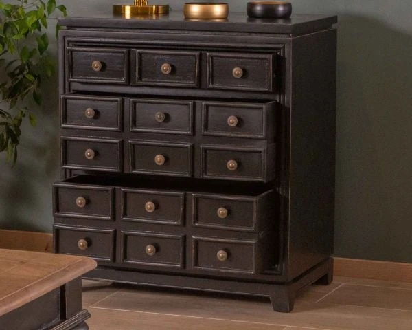 Commode Classique Noire En Manguier Et Finition Vieillie "Legacy" – Image 4