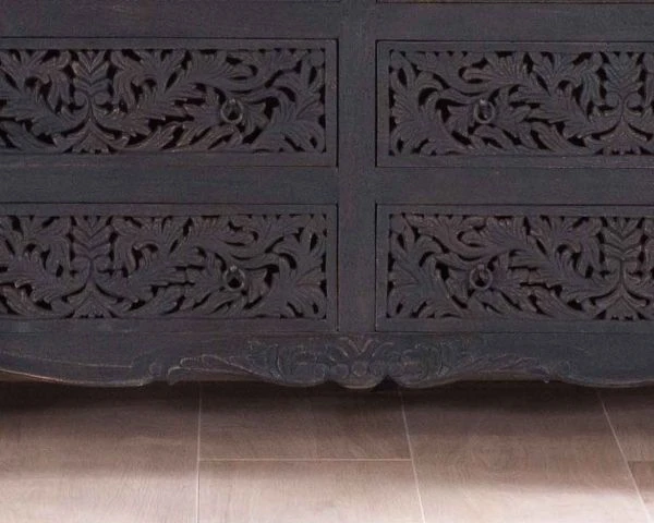 Grande Commode 6 Tiroirs De Style Indien "Batti" Pièce Unique En Bois – Image 6