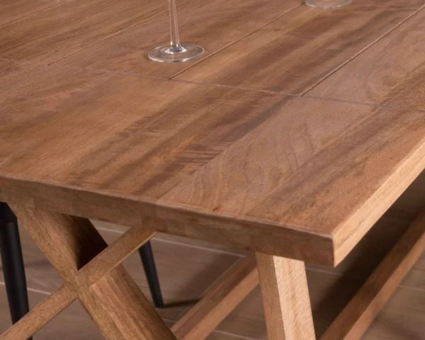 Table De Repas 240cm "Asia" Bois Massif Et Plateau Rectangulaire – Image 3