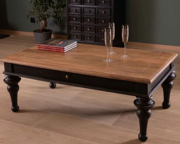 Table Basse Bicolore Rectangulaire Style Néoclassique Chic "Legacy" – Image 6