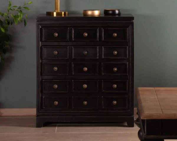 Commode Classique Noire En Manguier Et Finition Vieillie "Legacy" – Image 6