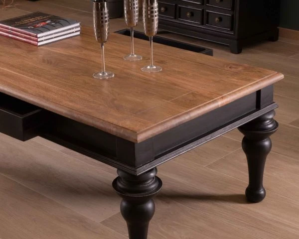 Table Basse Bicolore Rectangulaire Style Néoclassique Chic "Legacy" – Image 3