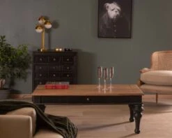 Table Basse Bicolore Rectangulaire Style Néoclassique Chic "Legacy"