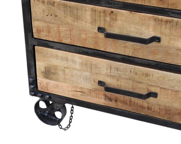 Commode Sur Roulettes En Bois Exotique "Montana" – Image 8