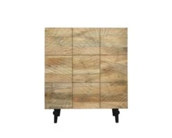 Buffet En Manguier Massif 9 Compartiments "Pop Vintage" Pieds Métal