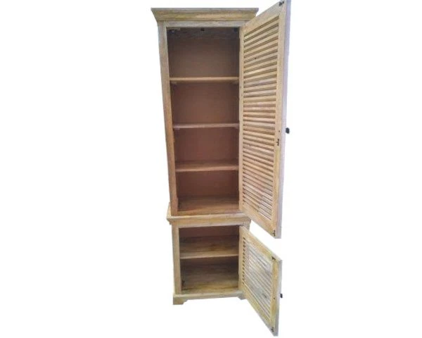 Colonne De Salle De Bain En Bois Massif Ouverture Droite "Persienne" – Image 5