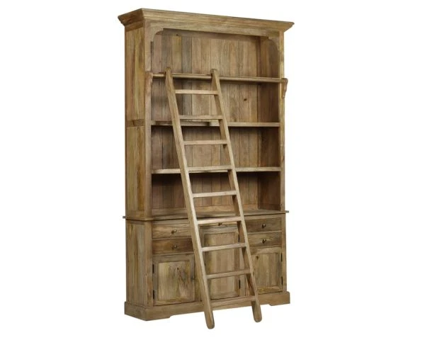 Bibliothèque En Bois Massif Avec échelle Style Classique Chic "Legacy" – Image 2