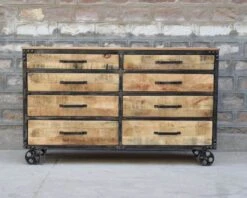 Commode Sur Roulettes En Bois Exotique "Montana"