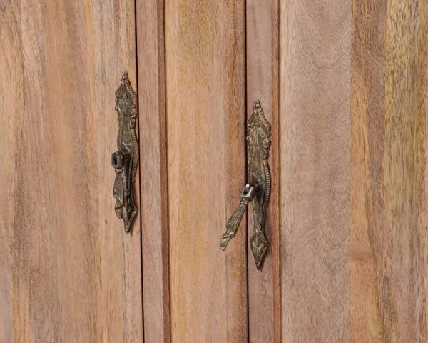 Meuble Double Vasque Plateau Terrazzo Blanc Et Bois Massif "Églantine" – Image 5
