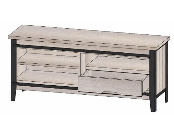 Meuble Télé Industriel En Chêne Et Métal Gris Foncé "Breeze" – Image 2