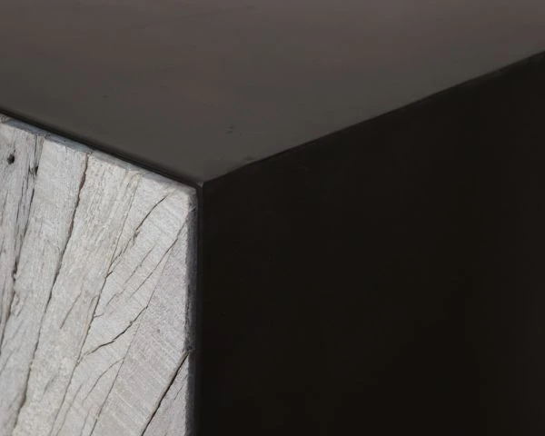 Buffet 2 Portes Bois Blanchi Recyclé Et Pieds Métal Noir "Bristlecone" – Image 3