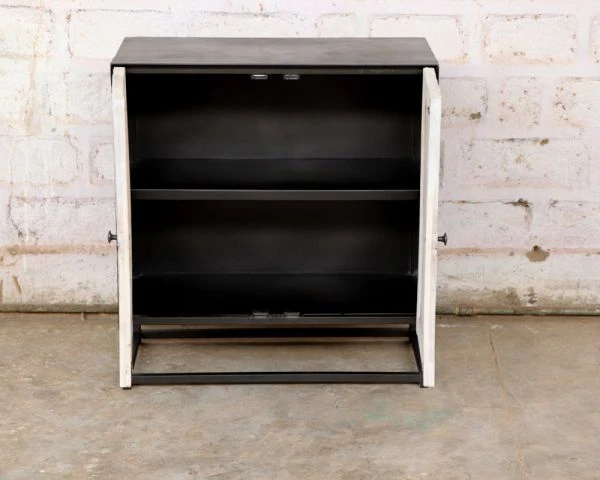 Buffet 2 Portes Bois Blanchi Recyclé Et Pieds Métal Noir "Bristlecone" – Image 7