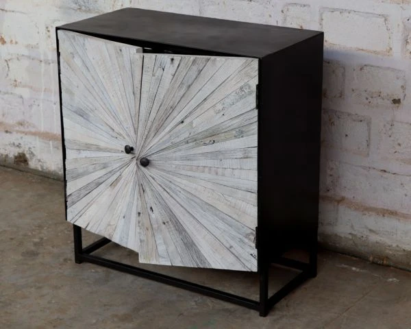 Buffet 2 Portes Bois Blanchi Recyclé Et Pieds Métal Noir "Bristlecone" – Image 8