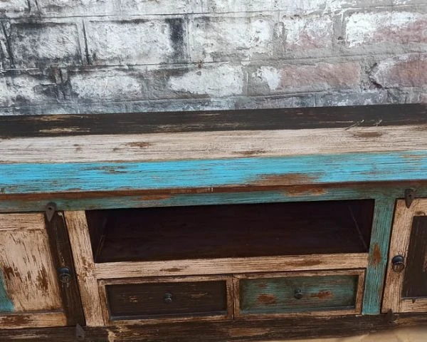 Meuble Tv 180 Cm Manguier Style Récup "Cookies" – Image 2