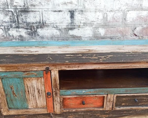 Meuble Tv 180 Cm Manguier Style Récup "Cookies" – Image 3