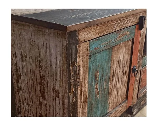 Meuble Tv 180 Cm Manguier Style Récup "Cookies" – Image 4