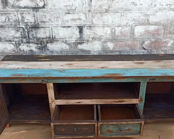 Meuble Tv 180 Cm Manguier Style Récup "Cookies" – Image 5